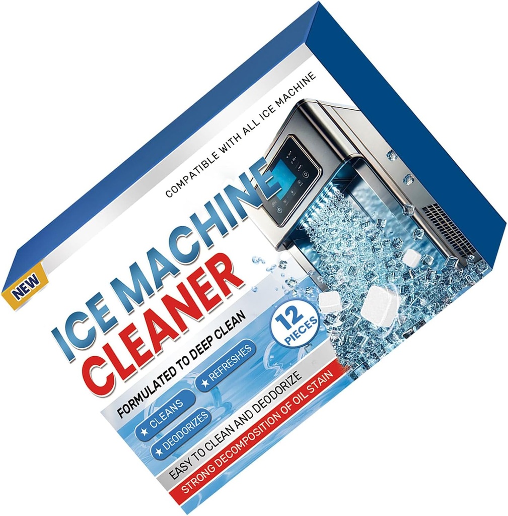Ice Machine Cleaner,Ice Machine Cleaner Makers Descaler 12 Tablets for Nickel Safe Scale Remover