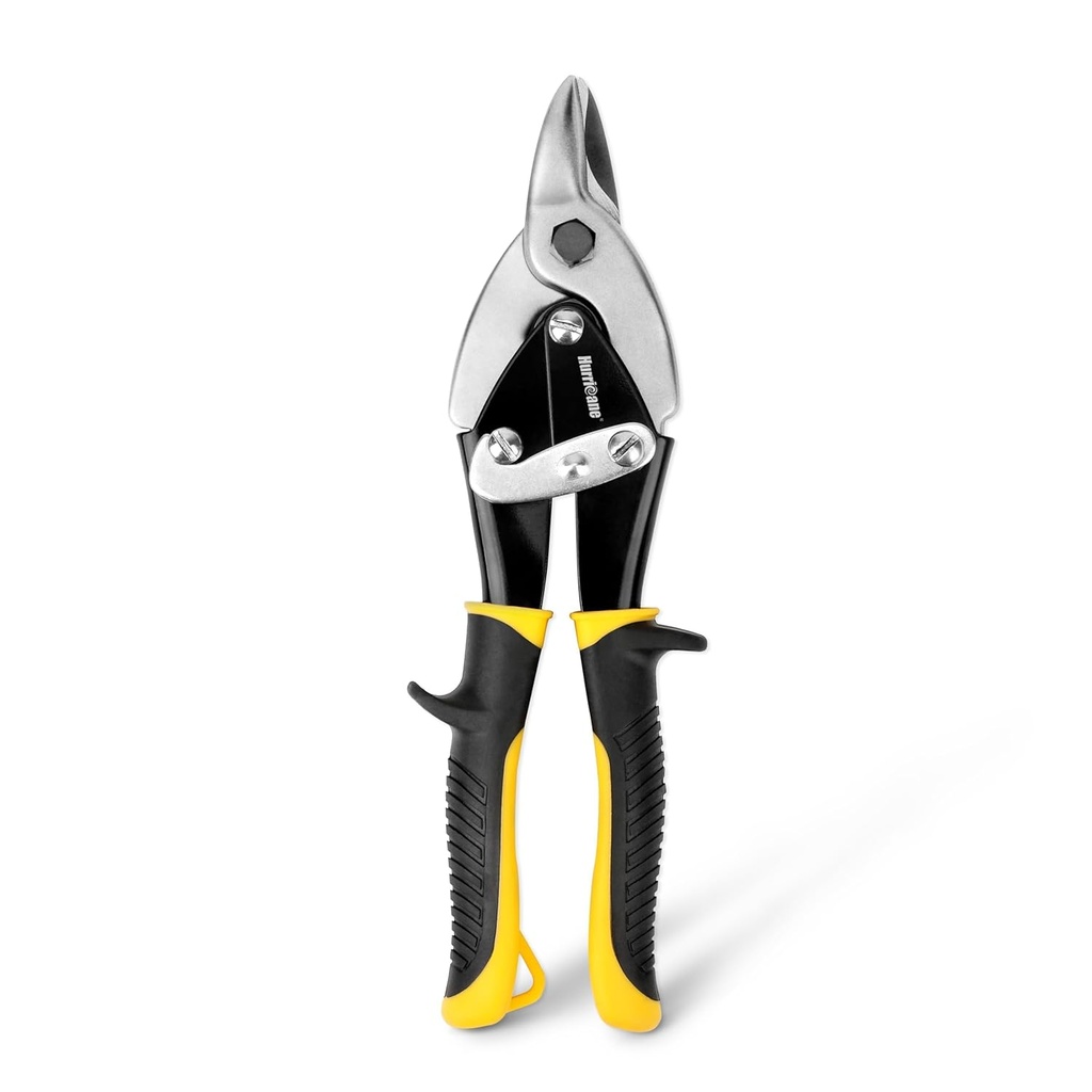 HURRICANE Bulldog Aviation Tin Snips, 9-1/2 Inch. Straight Cut Bulldog Metal Cutters, Bulldog Cut Aviation Snips, Sheet Metal Shears, for HVAC & DIY Projects