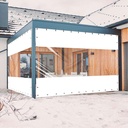 20 Oz Outdoor Vinyl Curtain, Outdoor Clear Panel Curtain, Weather Resistant Outdoor Curtain for Pergola, Porch, Gazebos, with Rustproof Grommets (8'H x 10'W, White)