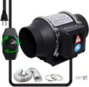 4 Inch Inline Duct Fan with Variable Speed Controller & Pipe,Efficiency Smoke Odor Extraction, Upgrade Motor,Low Noise Ventilation Exhaust Fan for 3D Printers,Laser Engravers,Resin Printers,Grow Tents