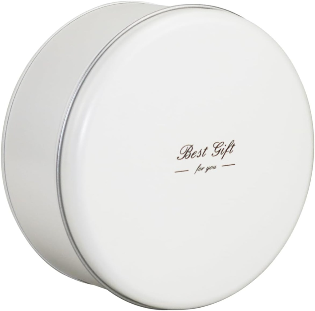 Metal Rustic Cookie Tin with Lid White Multipurpose Farmhouse Storage Container VintageTin Containers for Cookies Candy Brownies Snacks Chocolate Cake Craft Holiday Party Gift Box