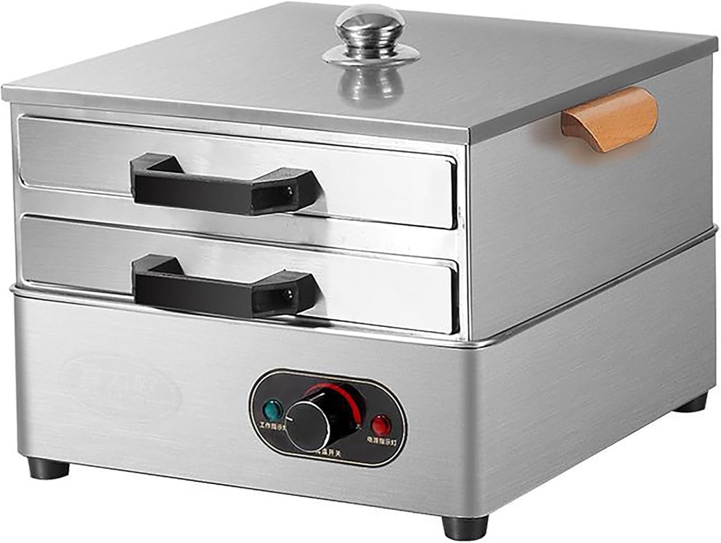 304 stainless steel drawer type 2-layer steamed vermicelli roll steamer, electric Chinese Rice noodles roll food steamer,B