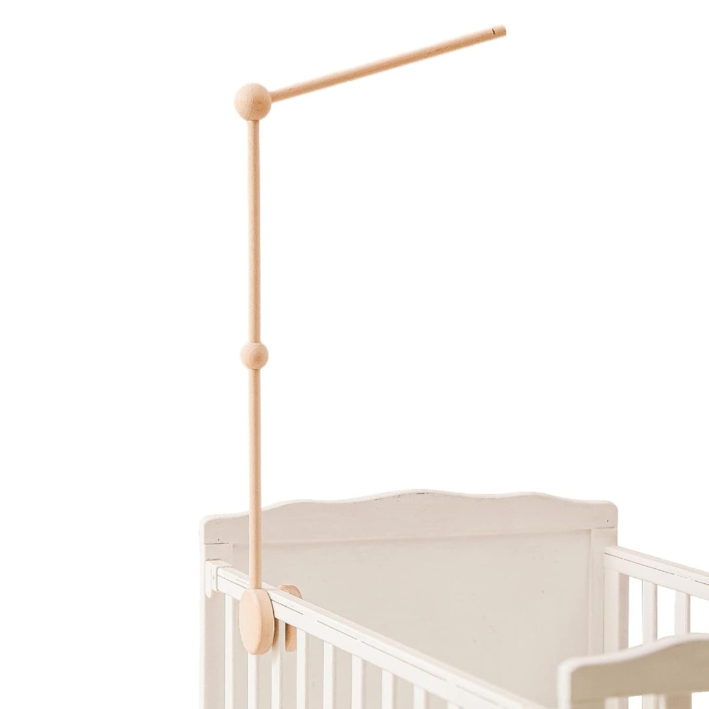 Baby Crib Mobile Holder - Wooden Mobile Arm for Crib,Crib Mobile Arm,Mobile Crib Hanger (Wooden Arm)