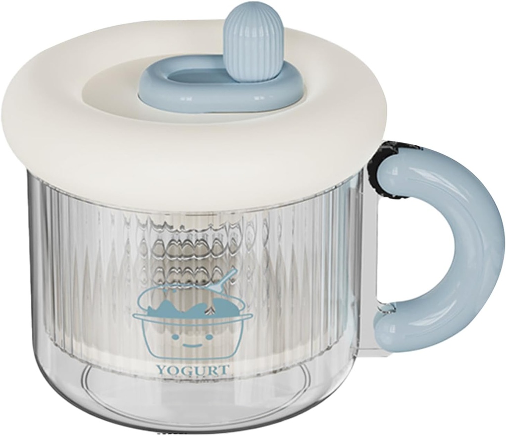 Yogurt Strainer with Lid, Yogurt Cheese Maker Reusable Fine Mesh Strainer Dry Yogurts Maker Separator for Cheese & Soy Milk