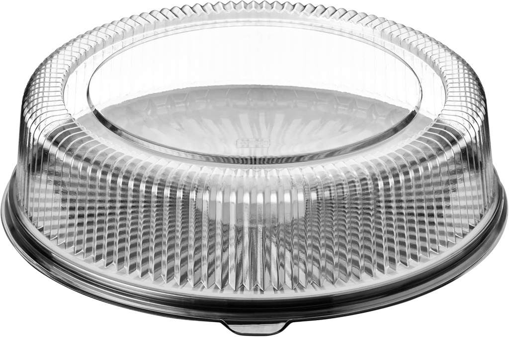 Darnel 11" Round Cake Container. Black 11" Base and Clear 3" High Dome Lid. Pack of 50 Sets. Designed to Enhance the Presentation, Storage and Transport of Cakes and Other Baked Goods.