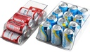 Xicennego Pop-Up Soda Can Dispenser Storage Organizer Bin (2pack-Large&Small) PET Can Holder Storage Beverage Canned Food Organizer For Kitchens Refrigerators Counters Freezers Shops Camping RVs