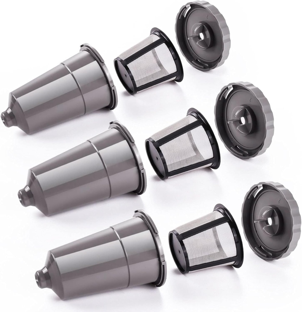 for Keurig My K-Cup Reusable Coffee Filter, Brew Coffee or Tea, Fits B30 B40 B50 B60 B70 Series with Sustainable Coffee Accessories, Gray 3 Pack