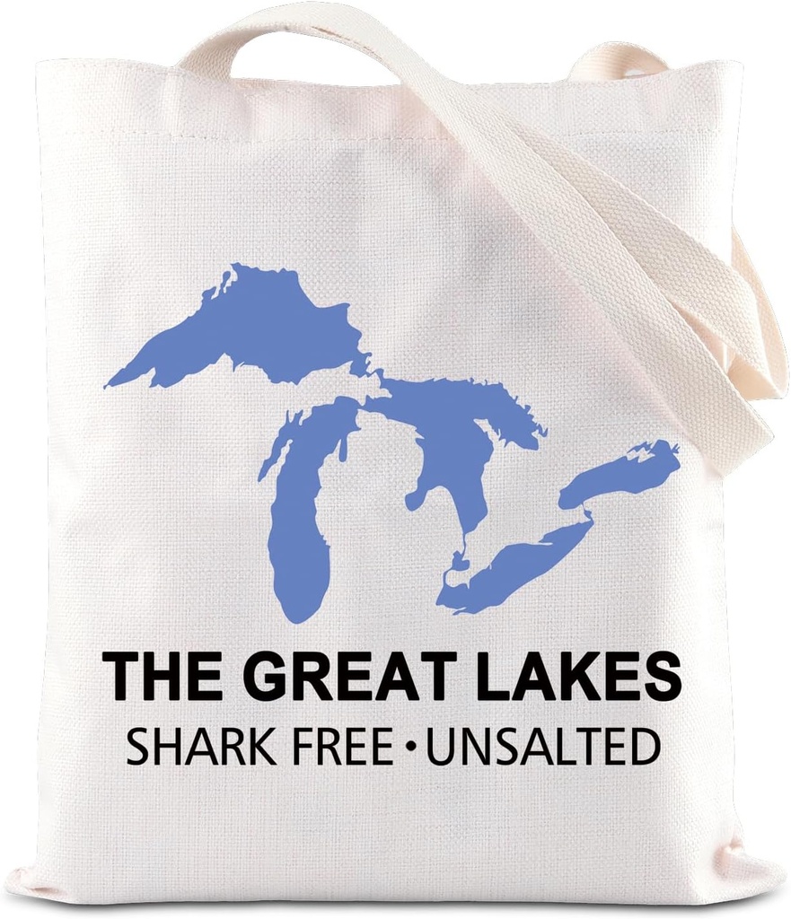 FOTAP Michigan Trip Gift Tote Bag - Michigan State Eco Tote (Great Lakes)