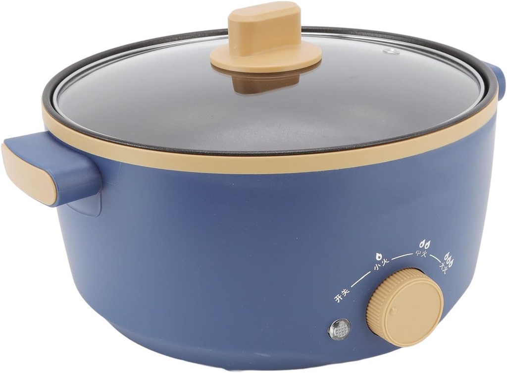 2.5L Electric Cooker, 800W Multifunctional Electric Hot Pot, Non Stick Liner, 3 Speed Control, Household Electric Cooker for Rice, Noodles, Omelets, Soups, Oatmeal, Pasta(USA 110V)