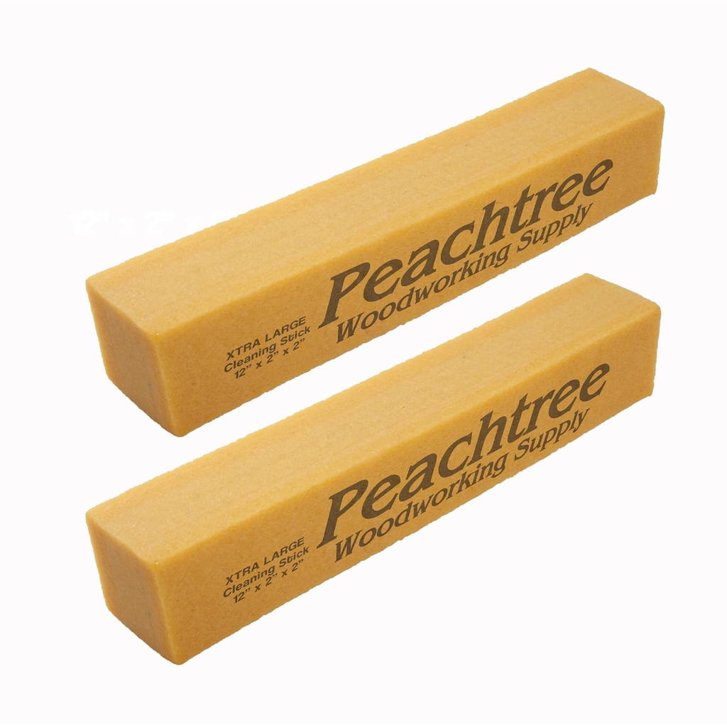 Abrasive Cleaning Stick Sandpaper Cleaner | Remove Dust and Debris from Sanding Belts & Discs | Xtra Large Natural Rubber Cleaning Block for Woodworking | 2" X 2" X 12" (Xtra Large 2 Pack)