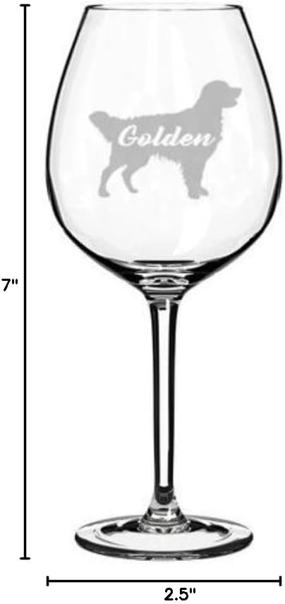 Wine Glass Goblet Golden Retriever 'Golden' (20 oz Jumbo)