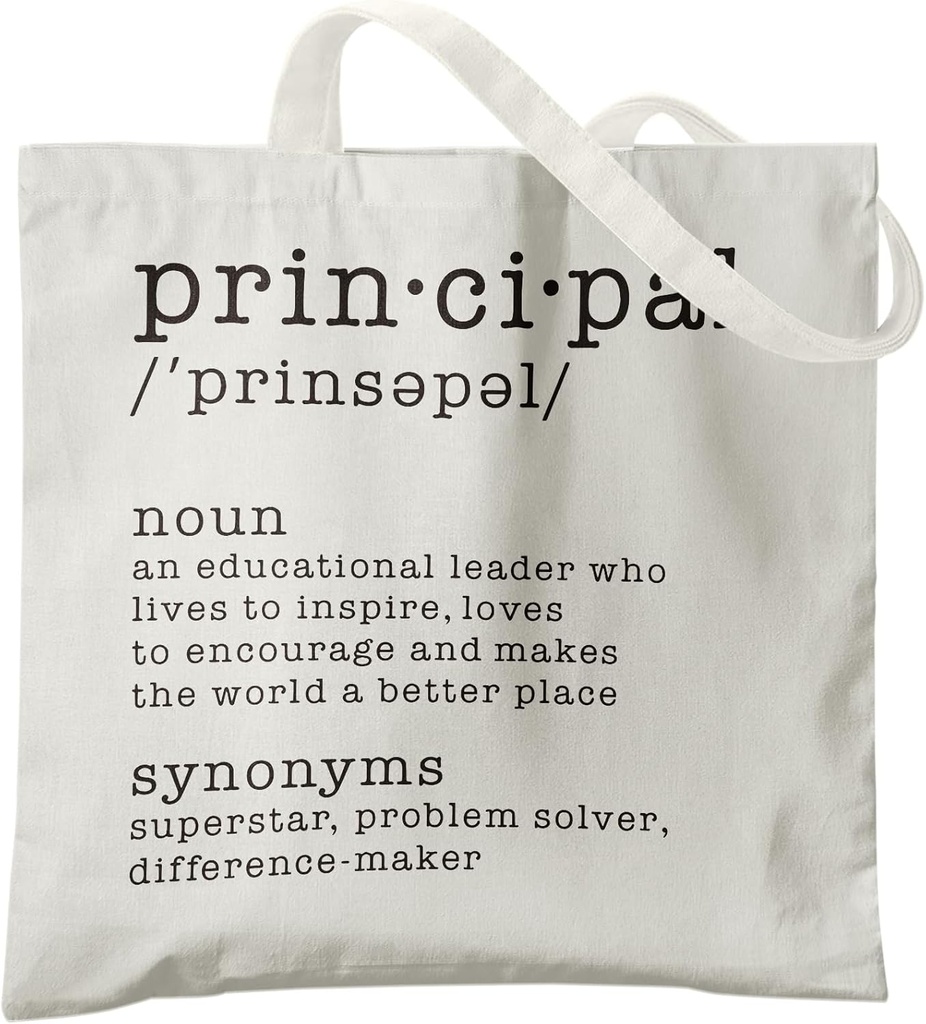 Principal Tote Bag, Principal Gifts for Women, Principal Appreciation Gifts, Best Principal Gifts, Principal Definition Canvas Tote Bags for Women, Reusable Grocery Bags Shopping Bags