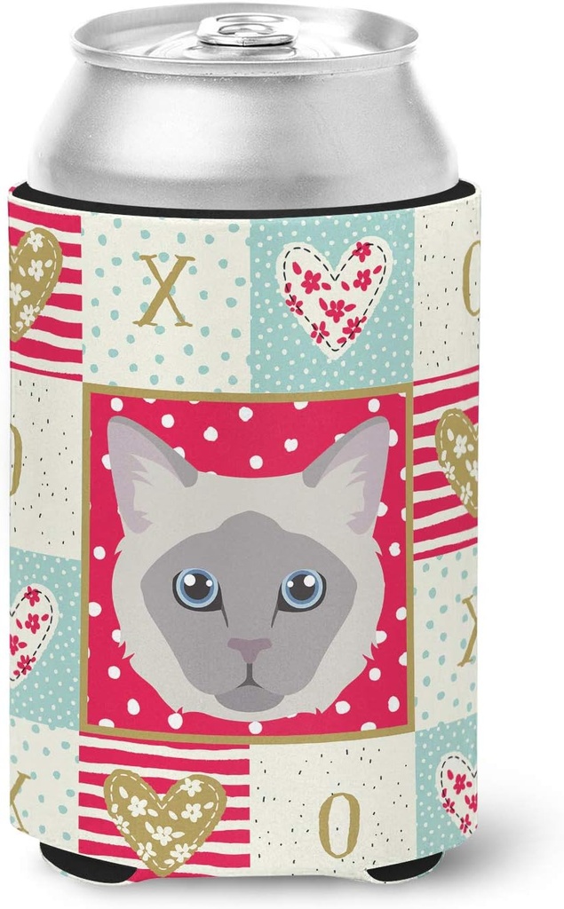 Caroline's Treasures CK5144CC Owyhee Bob Cat Love Can or Bottle Hugger, Red Cooler Washable Drink Sleeve Collapsible Beverage Insulated Holder, Can Hugger, Multicolor
