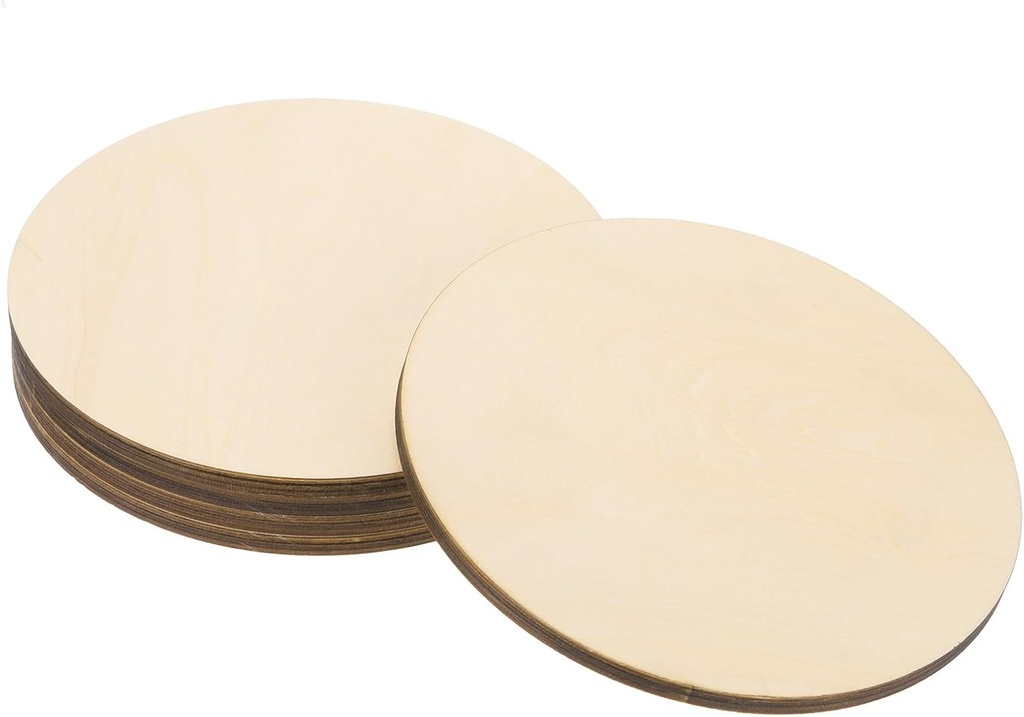 DMiotech Basswood Sheet Round Unfinished Wood Boards 6 Inch x 1/4 Inch Plywood Wood Circles Wood Discs for Crafts Painting Hobby DIY Model Projects, 5 Pack