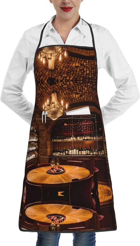 Blue Shark Full Width Printing Apron - Soft Touch, Anti-Splashing, And Easy To Clean Adjustable Chef Apron