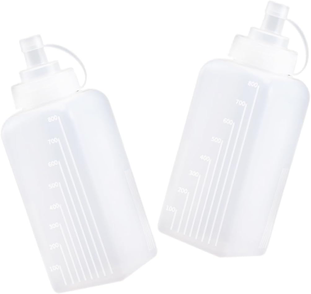 Mikinona 2pcs Household Squeeze Bottles Large Diameter Condiment Dispensers for Salad Dressing Jam Bbq Sauce Food-grade Pe Material Leakproof and