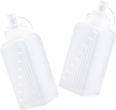 Mikinona 2pcs Household Squeeze Bottles Large Diameter Condiment Dispensers for Salad Dressing Jam Bbq Sauce Food-grade Pe Material Leakproof and