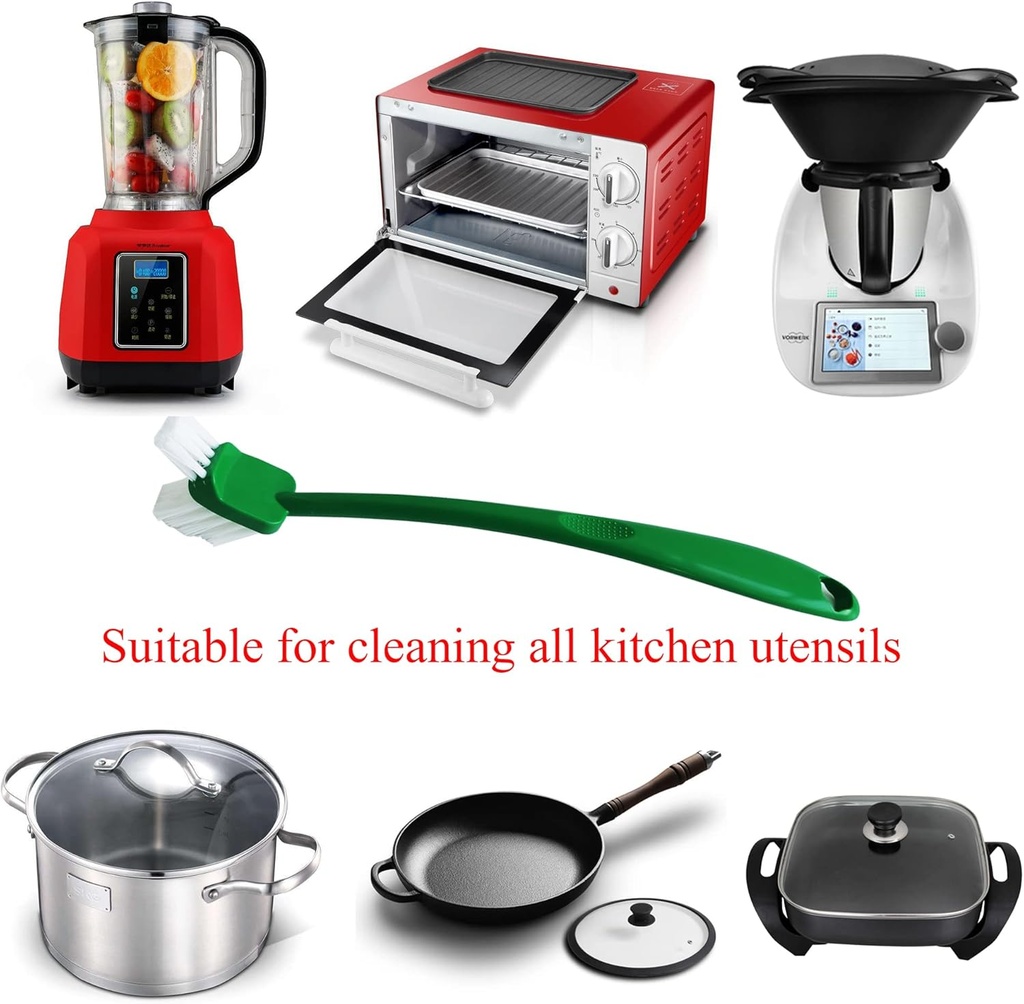 Kitchen Brush,Cleaning Brush for Cooking Machine, Curved Long Handle Grip,More Suitable for The Shape of The Juicer,Air Fryer Oven(2 Packs)