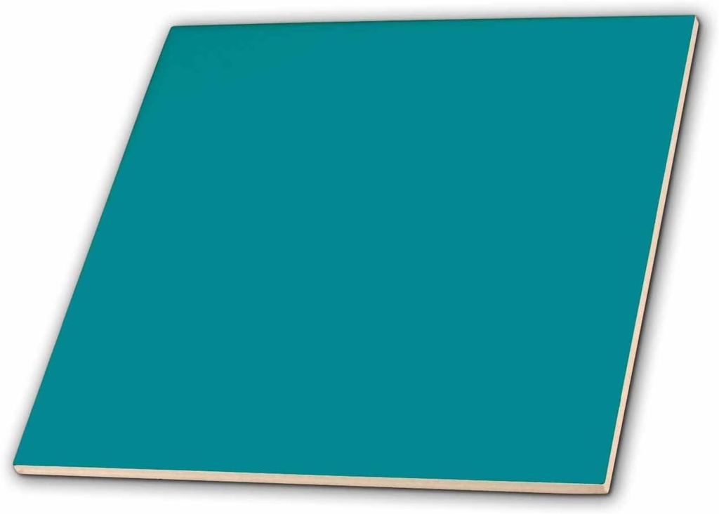 3dRose ct_159850_2 Plain Teal Blue Simple Modern Contemporary Solid one Single Color Turquoise Blue-Green Ceramic Tile, 6"