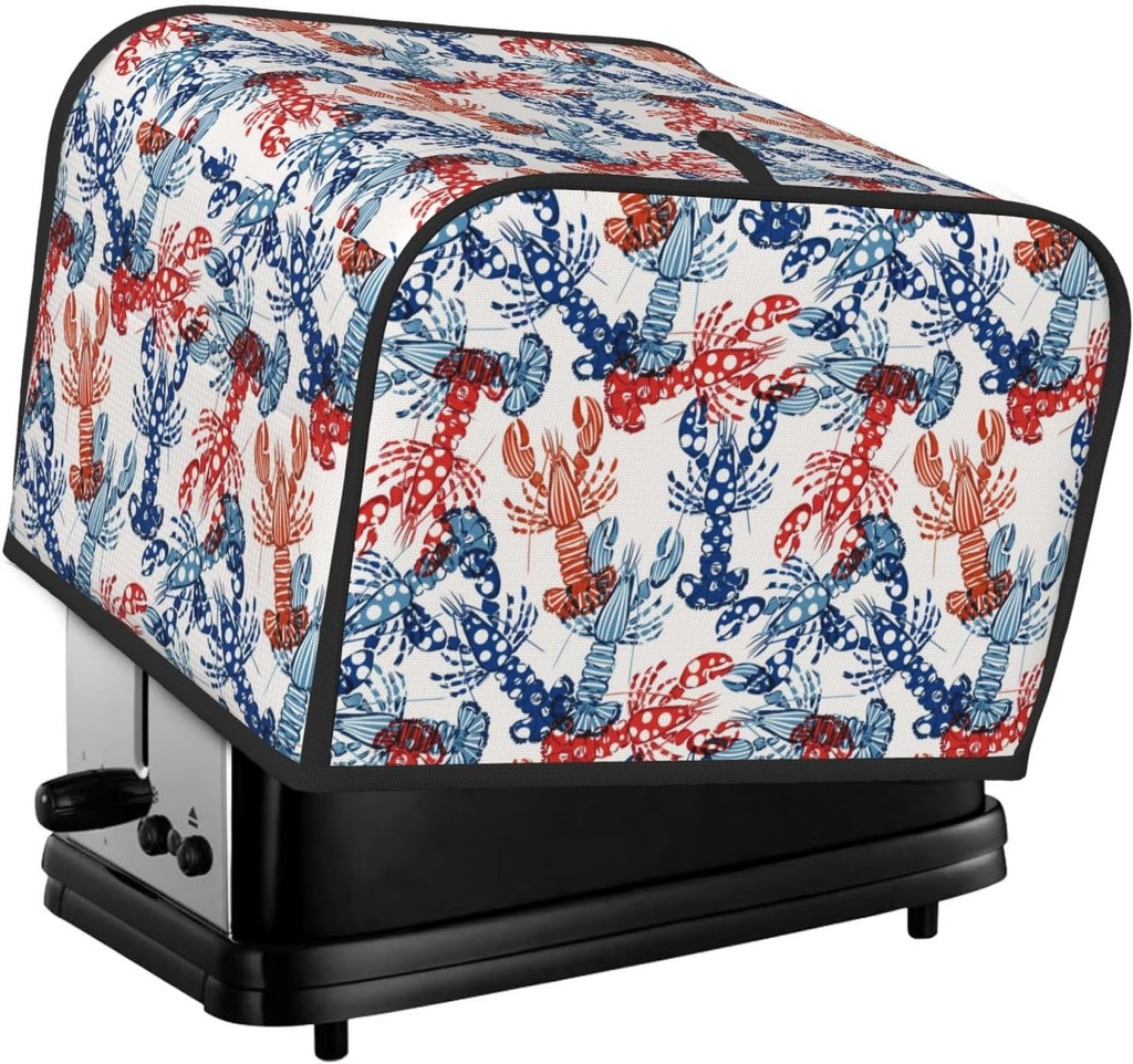 Oven Cover Kitchen Bread Machine Protector,4 Slice Toaster Cover For Home,Fingerprint Coaster Cover,Kitchen Small Appliance,Red Lobster