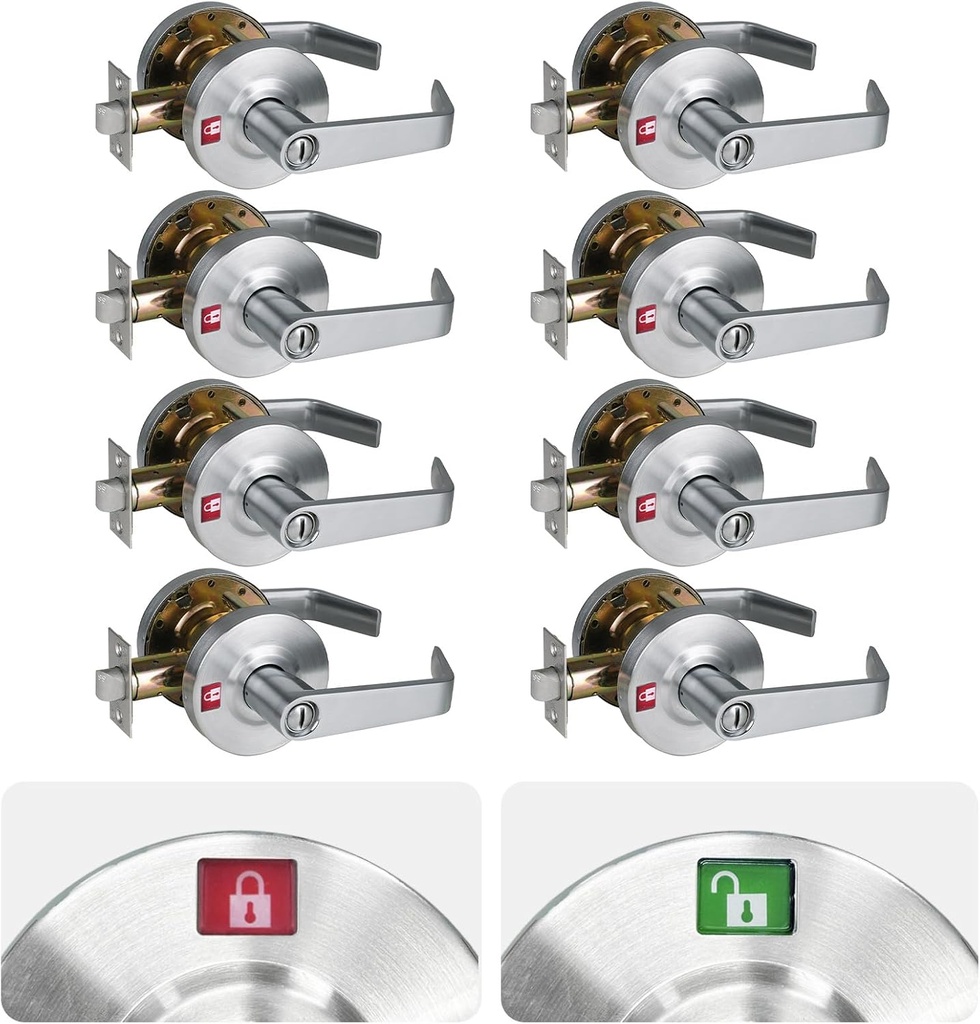 Commercial Door Handle for Privacy with Solid Door Lever Satin Chrome 26D， and UL ，3 Hours Fire Rated,GRD2-72BK-8P