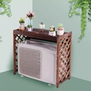 Wooden Air Conditioner Fence Screen Air Conditioning Covers Outdoor, Wooden Air Conditioning Cover, Shelf Decoration Rack, Air Conditioner Flower Stand Privacy Screen ( Size : L110 X W50 X H85cm )