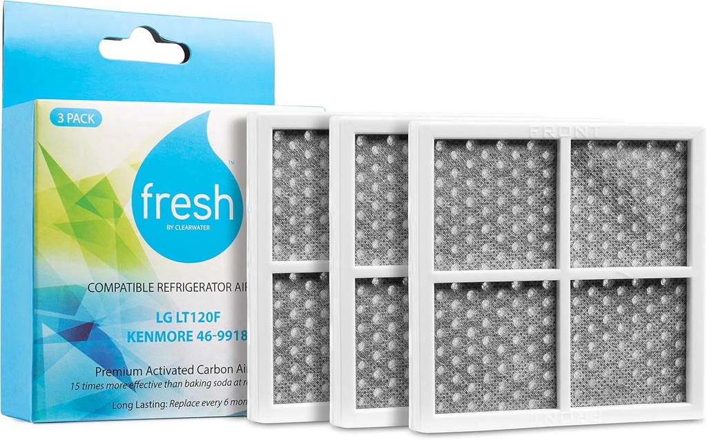 mist Fresh LG LT120F Air Filter Replacement, Compatible Model Numbers: Kenmore Elite 9918, 795 and LG ADQ73214404, LMXS30776S, 3 Pack - Fresh