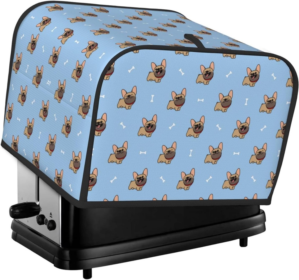 Oven Cover Kitchen Bread Machine Protector,4 Slice Toaster Cover For Home,Fingerprint Coaster Cover,Kitchen Small Appliance,Brown French Bulldog