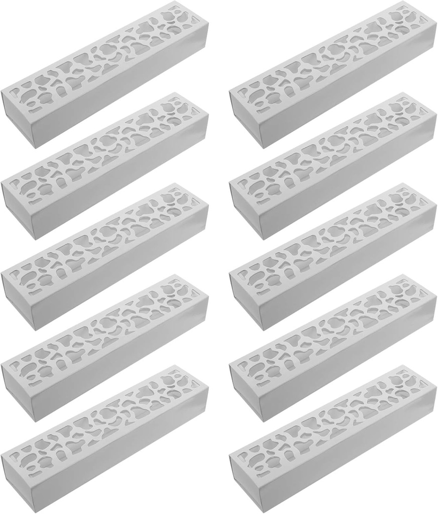 VOSAREA 10pcs Decorative Macaron Boxes Food Grade Paper Dessert Packaging Case for Cookies Chocolates and Cakes for Parties Showers and Birthdays