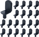 Shelf pins, 40pcs L-Shaped Clips 1/4 Inch Shelf Support Pegs for Glass Supports, with Rubber Sleeve Black