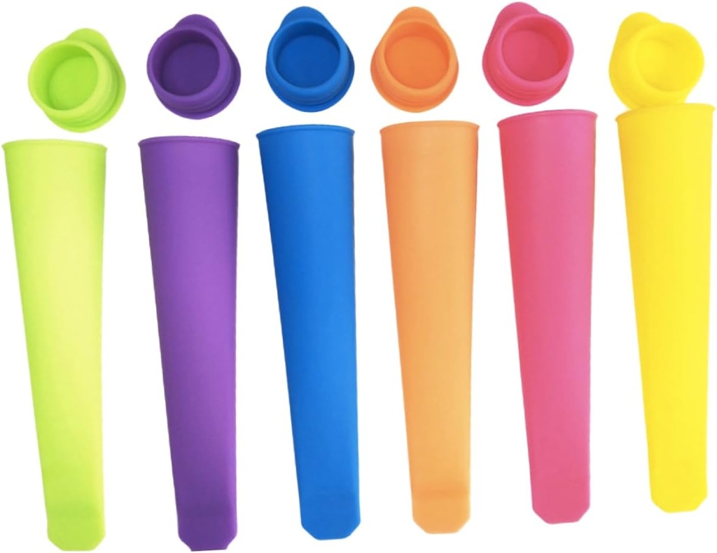 10pcs Mixed Color Silicone Popsicle Maker Easy Release Ice Cream Mold for DIY Popsicles Reusable Ice Mold for Adults for Summer Treats