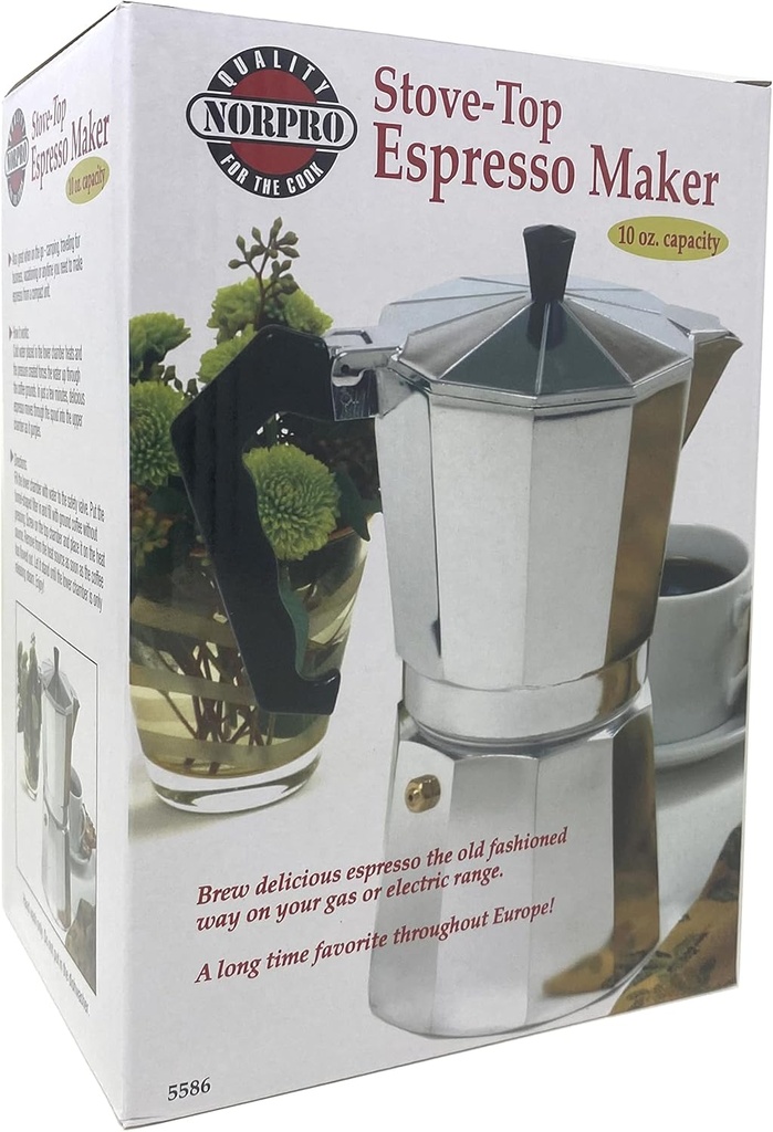 Norpro 5586 5-Cup Espresso Maker, Silver