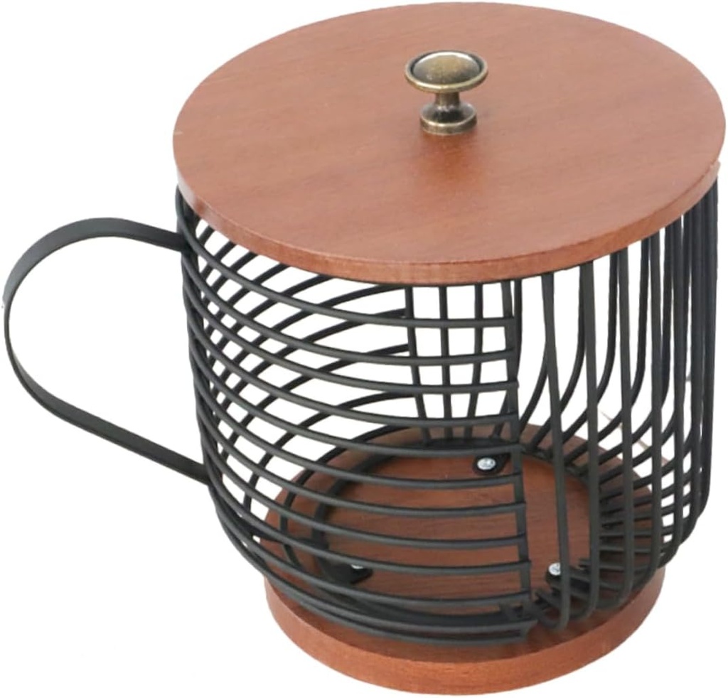 PRETYZOOM Wooden Coffee Capsule Storage Basket Lid Coffee Organizer for Kitchen Counter Tea Room and Bar Stylish Home Accessory for Enthusiasts