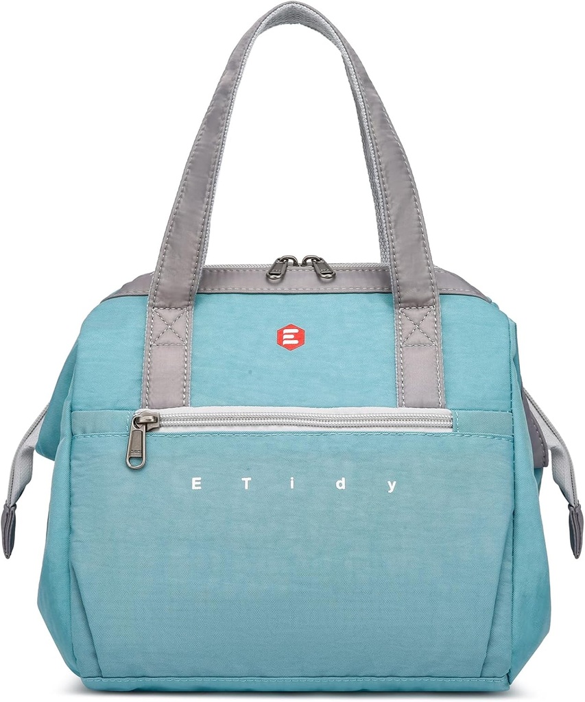 ETidy Fashionable & Lightweight Reusable Lunch Bag Large Capacity Waterproof & Leak Proof Lunch Box Insulated Cooler Lunch Tote For Women Adult To Work Travel Outdoor(Blue)