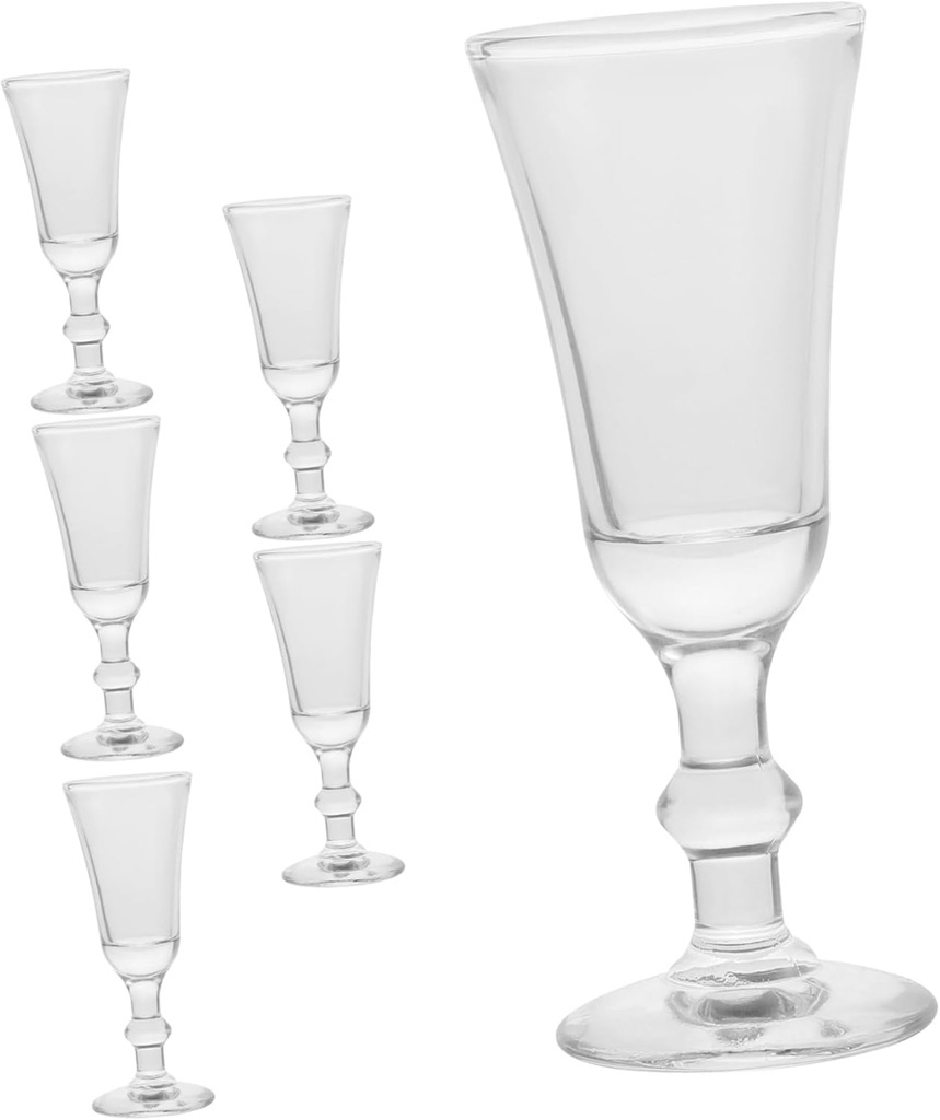 6pcs Clear Cordial Cocktail Glasses with Stem Elegant Liquor Drinking Cups for Home Bar Smooth Surface Wine Goblets Party Glassware