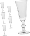 6pcs Clear Cordial Cocktail Glasses with Stem Elegant Liquor Drinking Cups for Home Bar Smooth Surface Wine Goblets Party Glassware