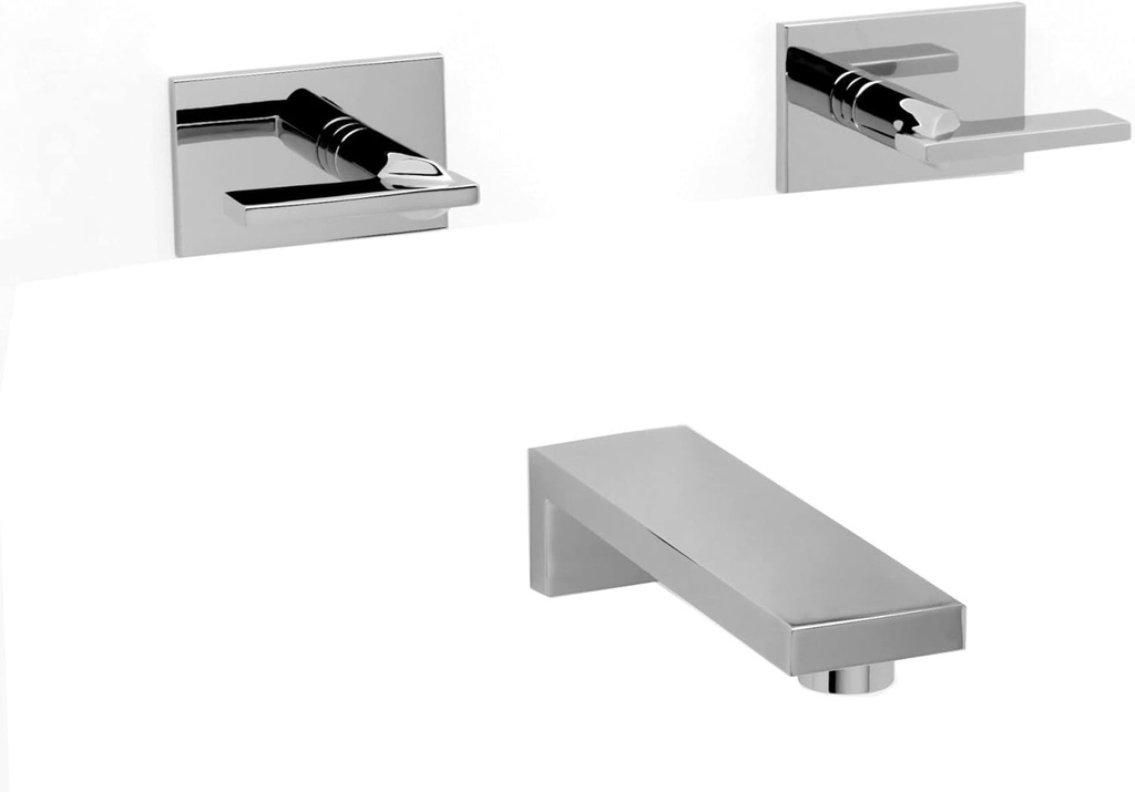 Newport Brass 3-2545 Metro Double Handle Wall-Mounted Tub Faucet with Metal Leve, Polished Chrome