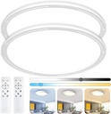 LED Light, 30W 12 Inch Flush Mount Ceiling Lamp Lighting Fixture, 3000K/4500K/6000K Dimmable with Remote Control, Slim Design for Living Room, Bedroom, Balcony, Kitchen, Corridor (2 Pack)