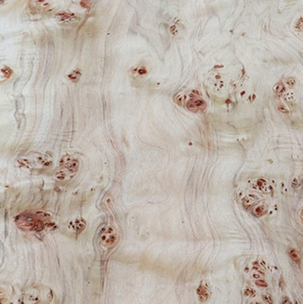 Handmade Poplar Burl Wood Veneer Restoration Sheet Natural Wooden DIY Material(Overall Size:30x200CM;Thickness:0.25mm)(Flat Cut)