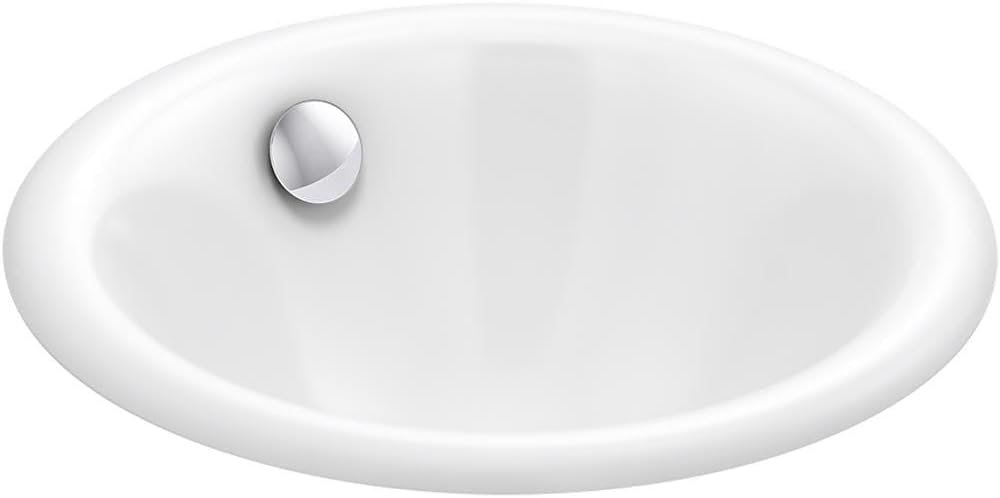 KOHLER K-20211-0 Round Drop-In/Under-Mount Bathroom Sink
