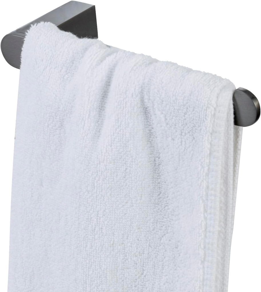 MyGift 7.9 Inch Gunmetal Hand Towel Holder Rack, Wall Mounted Premium Hotel Series Dark Gray Metal Hook for Hanging Hand Drying Towels, Bathroom Hand Towel Ring