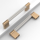 10 Pack 5"(128mm) Brushed Satin Nickel and Champagne Bronze Cabinet Pulls Knurled Kitchen Cabinet Handles Drawer Pulls Cupboard Hardware for Cabinets