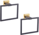 GERZWY Bathroom Hand Towel Holder Stainless Steel Towel Ring for Bath Kitchen Garage Wall Mounted (Black & Gold) JG1916-2BD