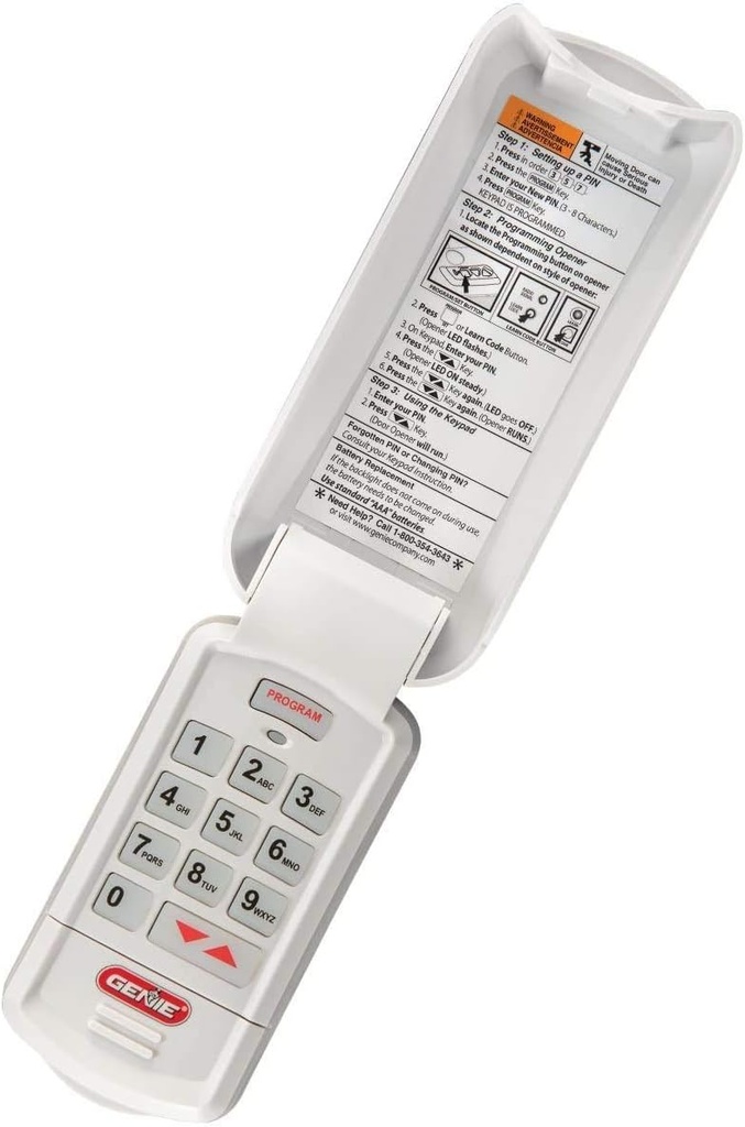 Genie Garage Door Opener Wireless Keyless Keypad - Safe & Secure Access - Compatible with All Genie Intellicode Garage Door Openers - Easy Entry into The Garage with a PIN - Model GK-R (New Edition)