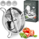 Ergonomic Food Mill Stainless Steel With 3 Grinding Discs - Rotary Food Mill for Tomato Sauce, Applesauce, Puree, Mashed Potatoes, Jams, Baby Food