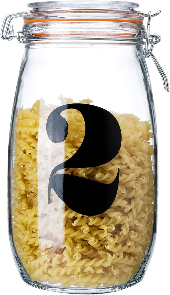 Diamond Star Glass Airtight Kitchen Canning Jar w/Metal Clamp Lid, Storage Container for Food, Flour, Pasta, Coffee, Candy, Dog Treats, Snacks (H:8.5" D:4.5")