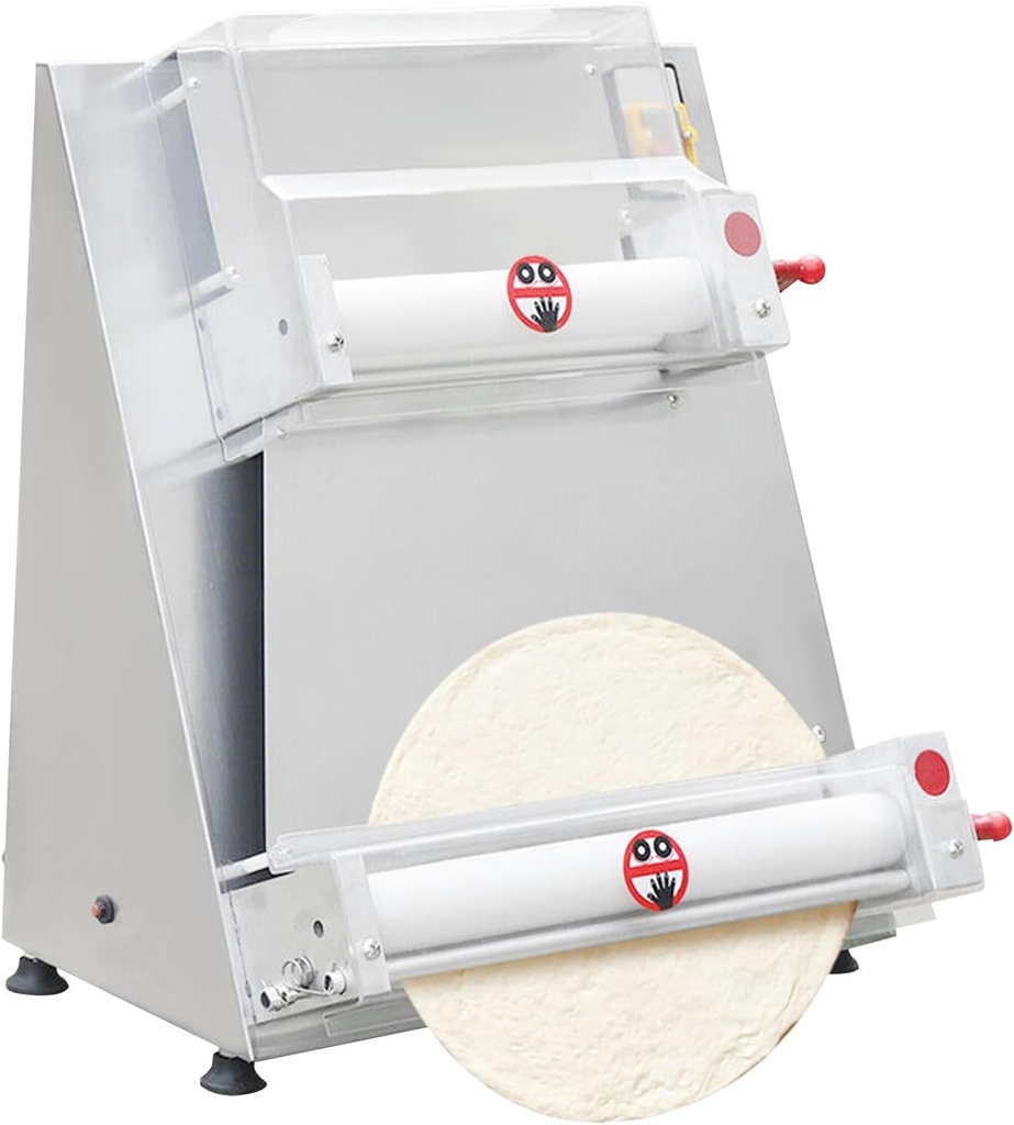 370W 110V Commercial Dough Roller Sheeter, Electric Pastry Press Making Machine, Pizza Press Pizza Thickness Adjustable Dough Machine for Bakeries Pizzerias Restaurants