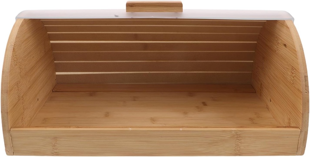 BESTonZON Rustic Bamboo Bread Storage Bin Bread Basket Wooden Storage Box Kitchen Counter Organizer Roll For Kitchen Countertop