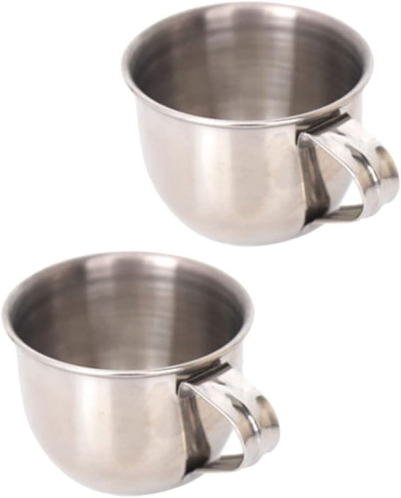 2pcs Stainless Steel Mini Water Cups Sake and Tea Mugs Resistant for Milk Juice and Other Beverages