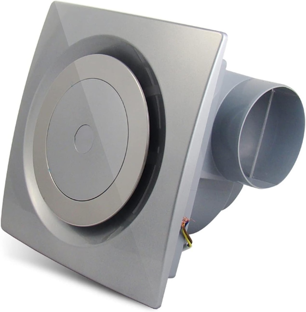 Ventilation Fan Circular Duct Exhaust Fan Household Ceiling Ventilator Fan with Check Valve 25×25CM Silent Ventilation Exhaust Fan, Silver, 30W, 80CFM ventilating Fan